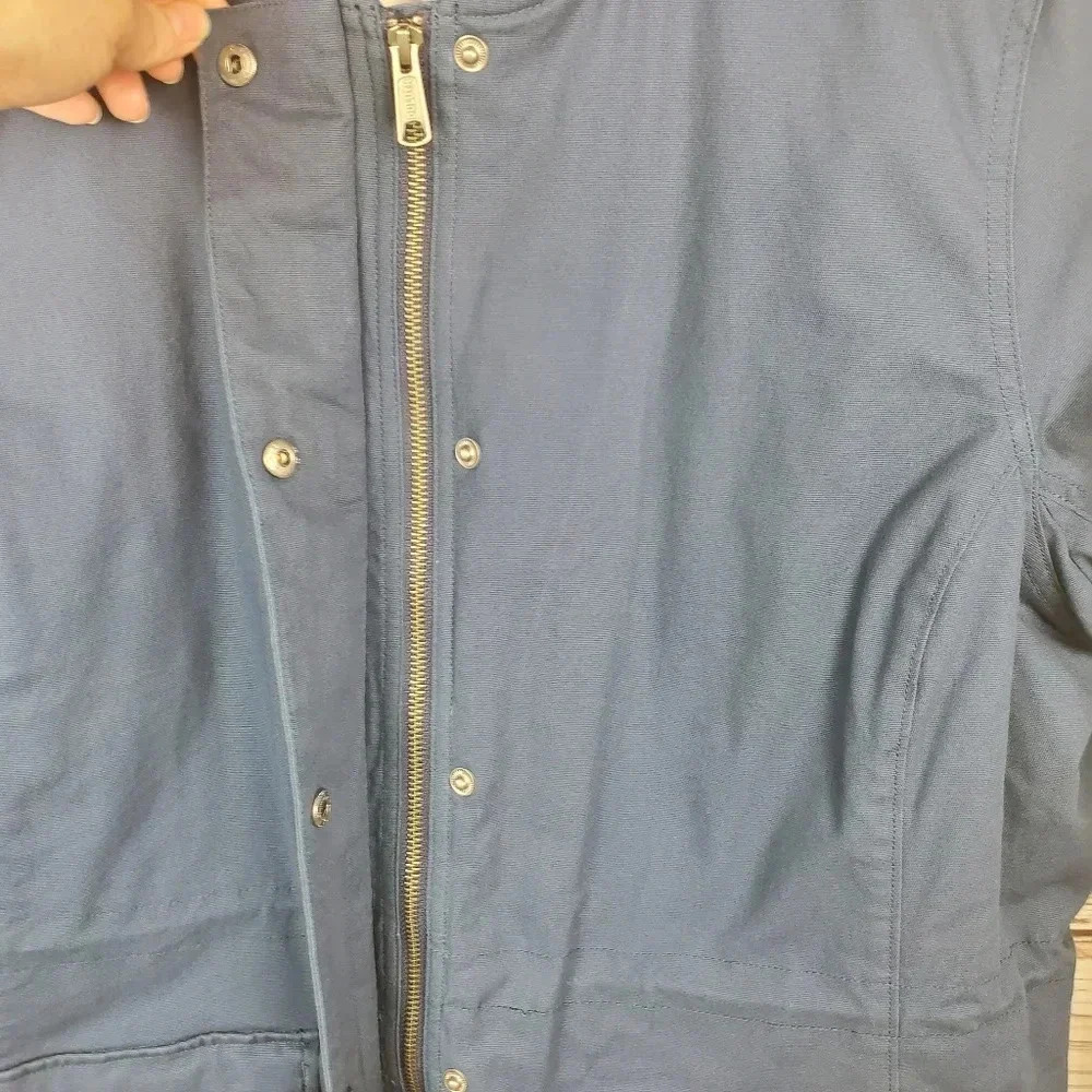 Duluth Womens XXL Navy Blue Fleece Lined Canvas Thick Chore Field Hooded Coat - Picture 12 of 15